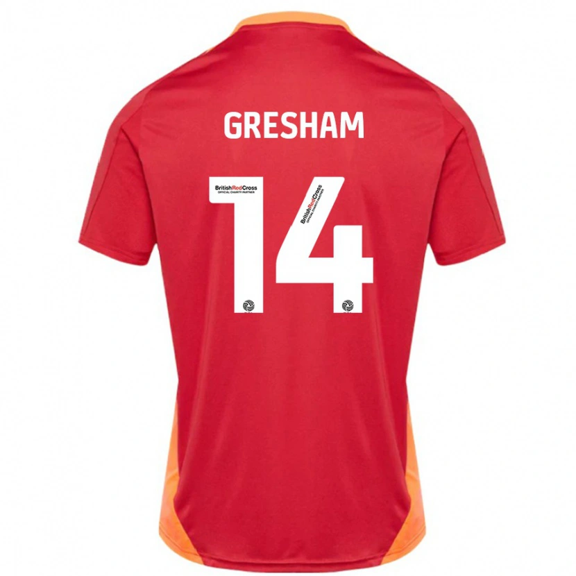 Danxen Bambino Maglia Georgie-Marie Barbour-Gresham #14 Blu Bianco Sporco Kit Gara Away 2024/25 Maglietta