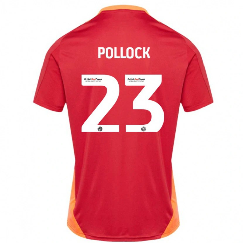 Danxen Bambino Maglia Amber Pollock #23 Blu Bianco Sporco Kit Gara Away 2024/25 Maglietta