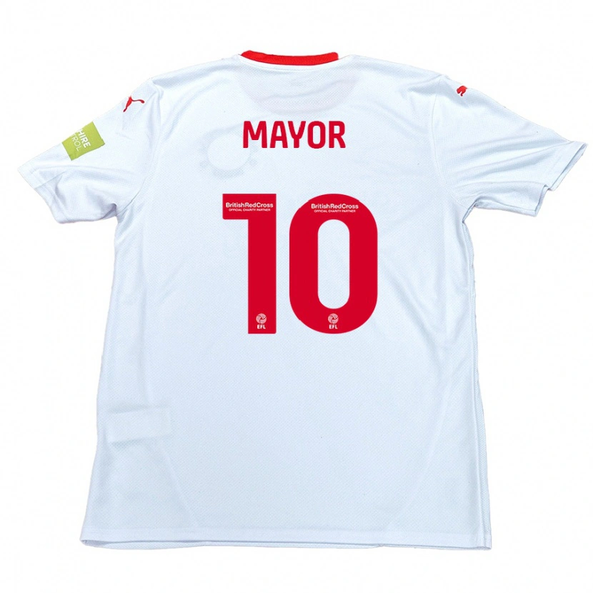 Danxen Bambino Maglia Danny Mayor #10 Bianco Kit Gara Away 2024/25 Maglietta