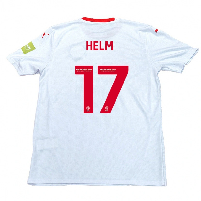 Danxen Bambino Maglia Mark Helm #17 Bianco Kit Gara Away 2024/25 Maglietta