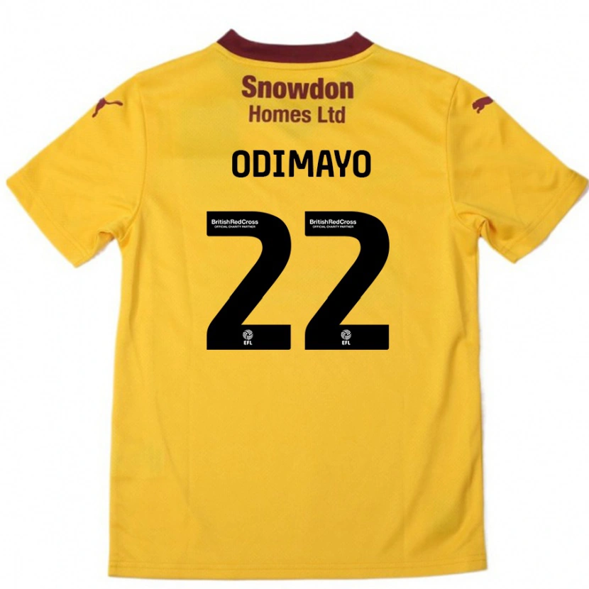 Danxen Bambino Maglia Akin Odimayo #22 Arancione Borgogna Kit Gara Away 2024/25 Maglietta