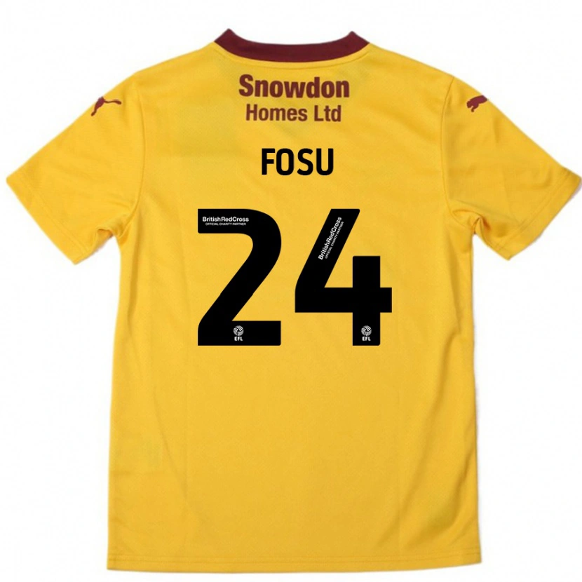 Danxen Bambino Maglia Tariqe Fosu #24 Arancione Borgogna Kit Gara Away 2024/25 Maglietta