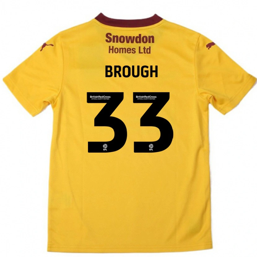 Danxen Bambino Maglia Patrick Brough #33 Arancione Borgogna Kit Gara Away 2024/25 Maglietta