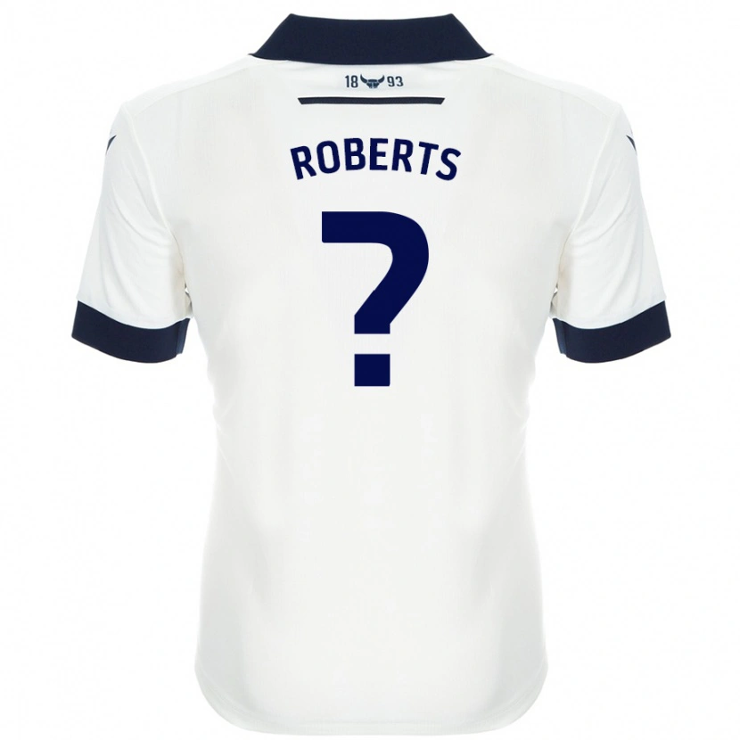 Danxen Bambino Maglia Amber Roberts #0 Bianco Blu Navy Kit Gara Away 2024/25 Maglietta