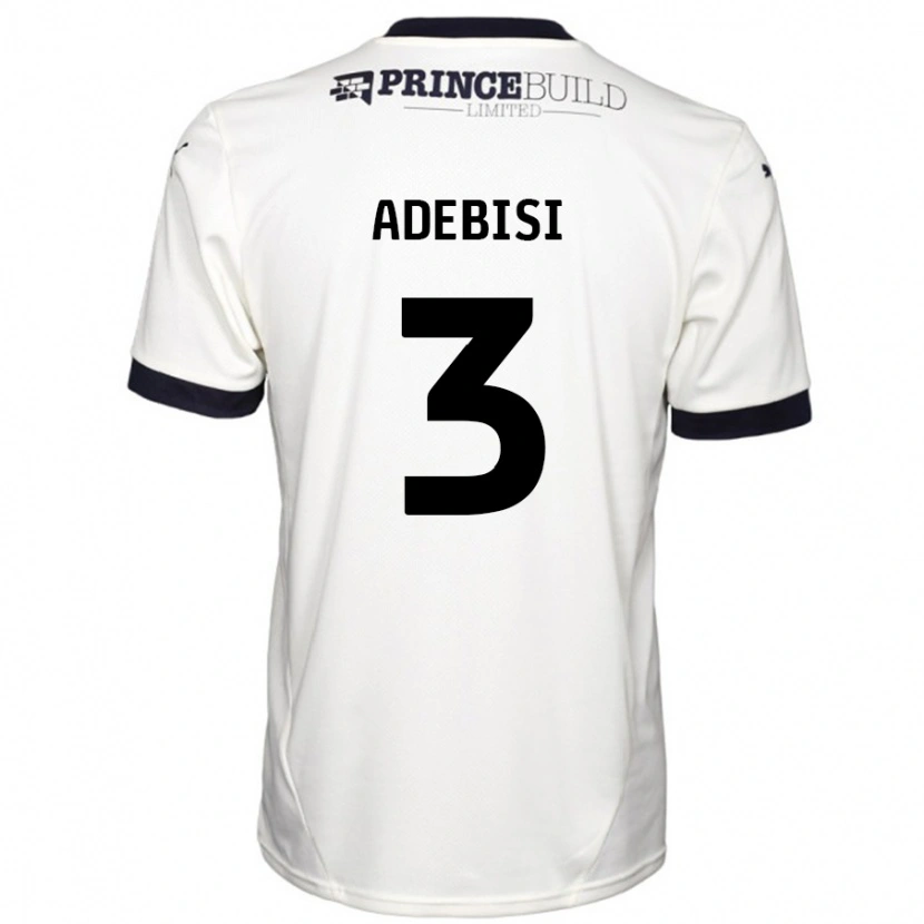 Danxen Bambino Maglia Rio Adebisi #3 Bianco Sporco Nero Kit Gara Away 2024/25 Maglietta