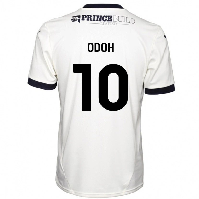 Danxen Bambino Maglia Abraham Odoh #10 Bianco Sporco Nero Kit Gara Away 2024/25 Maglietta