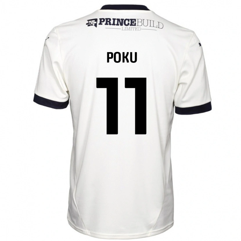 Danxen Bambino Maglia Kwame Poku #11 Bianco Sporco Nero Kit Gara Away 2024/25 Maglietta