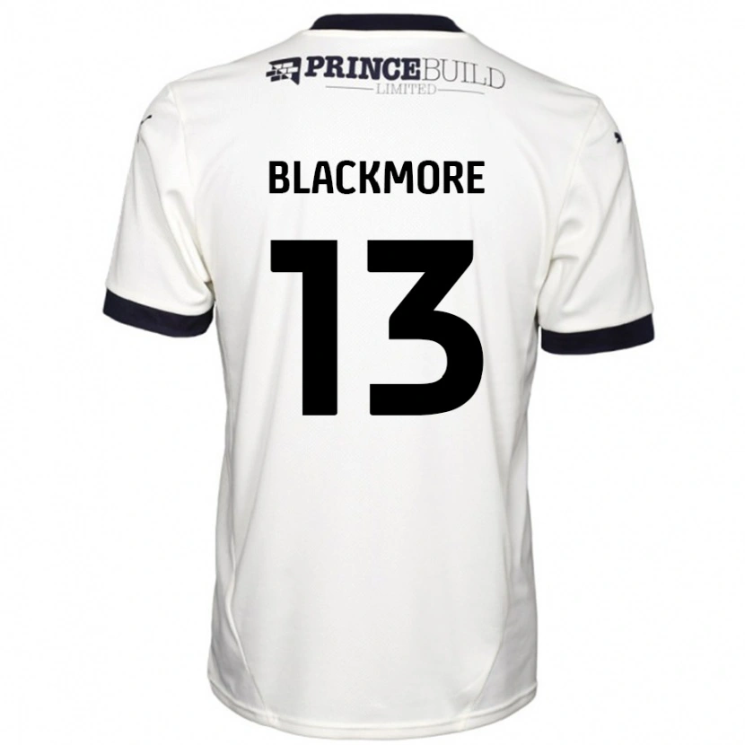 Danxen Bambino Maglia Will Blackmore #13 Bianco Sporco Nero Kit Gara Away 2024/25 Maglietta