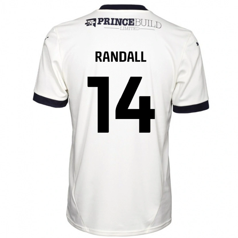 Danxen Bambino Maglia Joel Randall #14 Bianco Sporco Nero Kit Gara Away 2024/25 Maglietta
