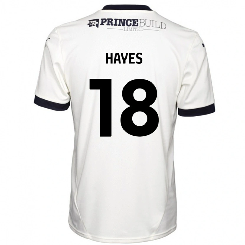 Danxen Bambino Maglia Cian Hayes #18 Bianco Sporco Nero Kit Gara Away 2024/25 Maglietta