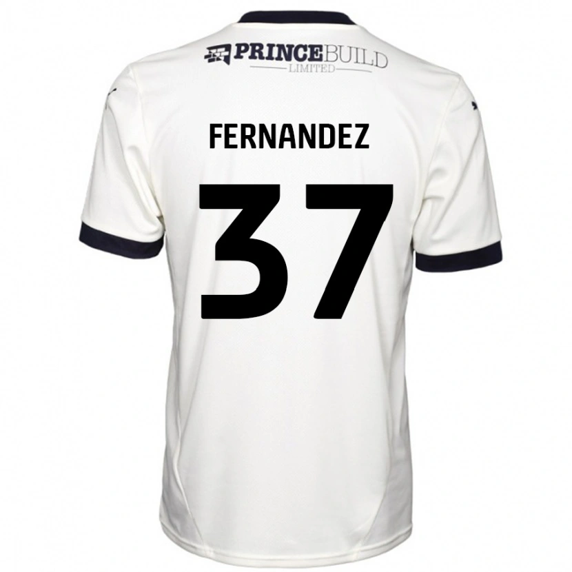 Danxen Bambino Maglia Emmanuel Fernandez #37 Bianco Sporco Nero Kit Gara Away 2024/25 Maglietta
