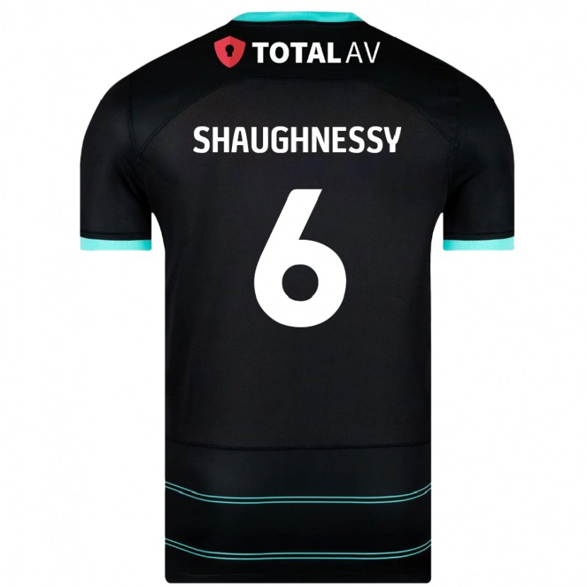 Danxen Bambino Maglia Conor Shaughnessy #6 Nero Kit Gara Away 2024/25 Maglietta