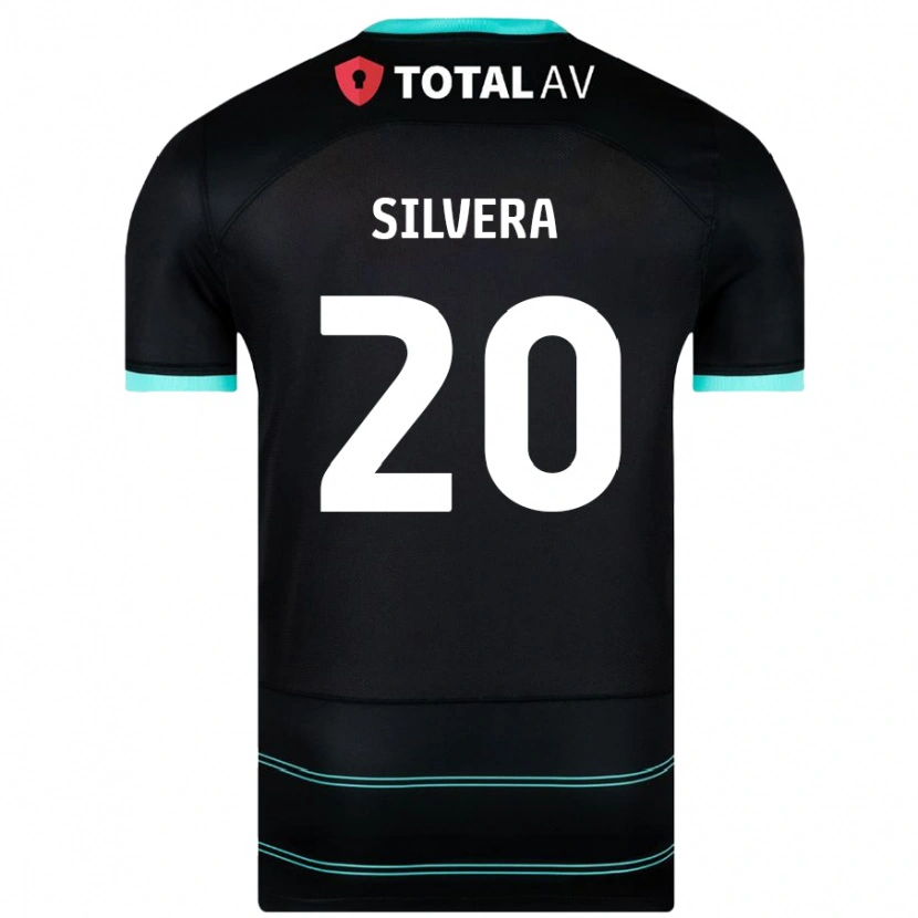 Danxen Bambino Maglia Sam Silvera #20 Nero Kit Gara Away 2024/25 Maglietta