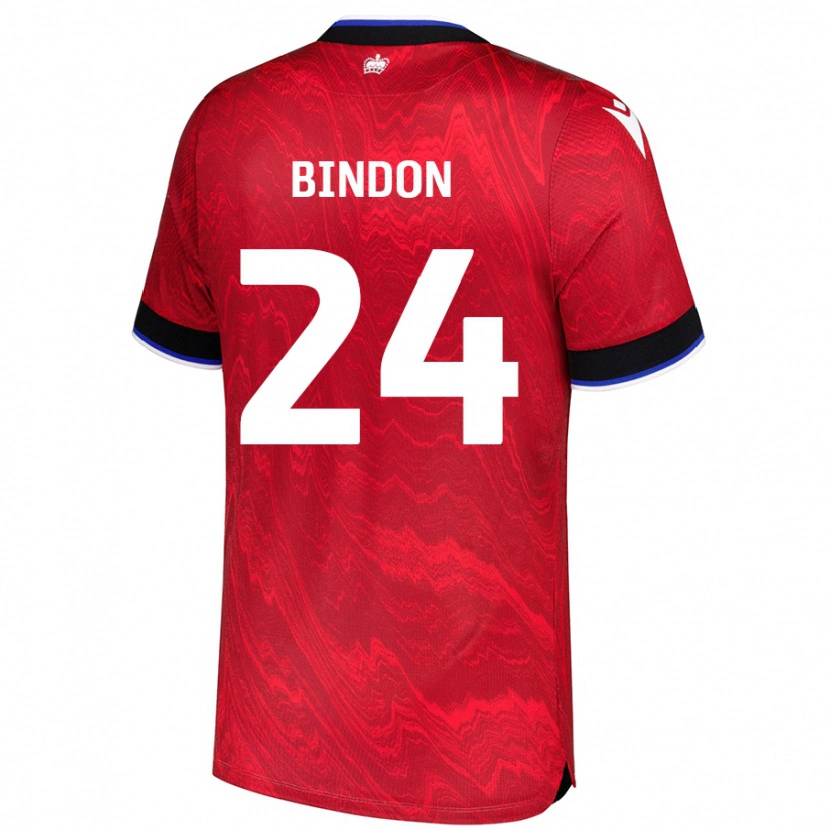 Danxen Bambino Maglia Tyler Bindon #24 Rosso Nero Kit Gara Away 2024/25 Maglietta
