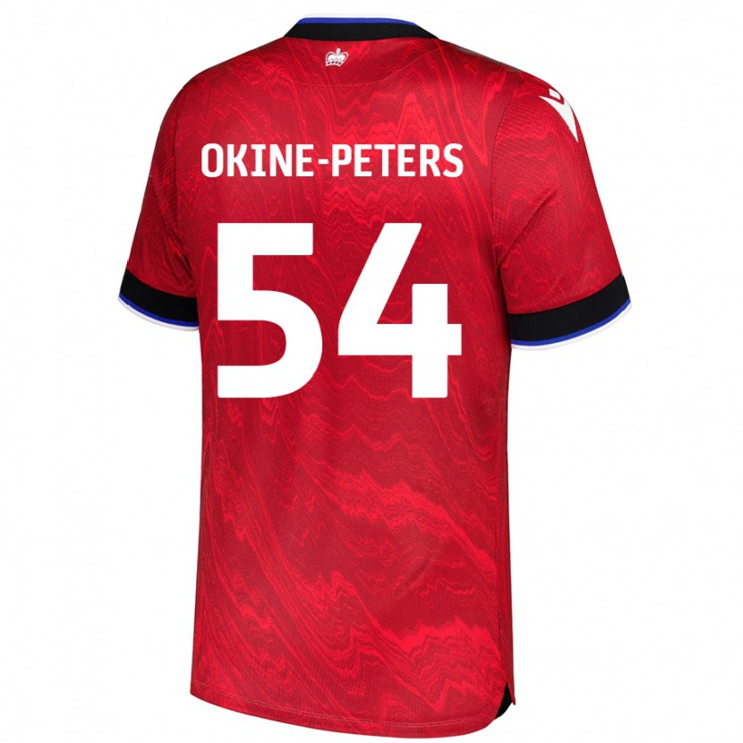Danxen Bambino Maglia Jeremiah Okine-Peters #54 Rosso Nero Kit Gara Away 2024/25 Maglietta