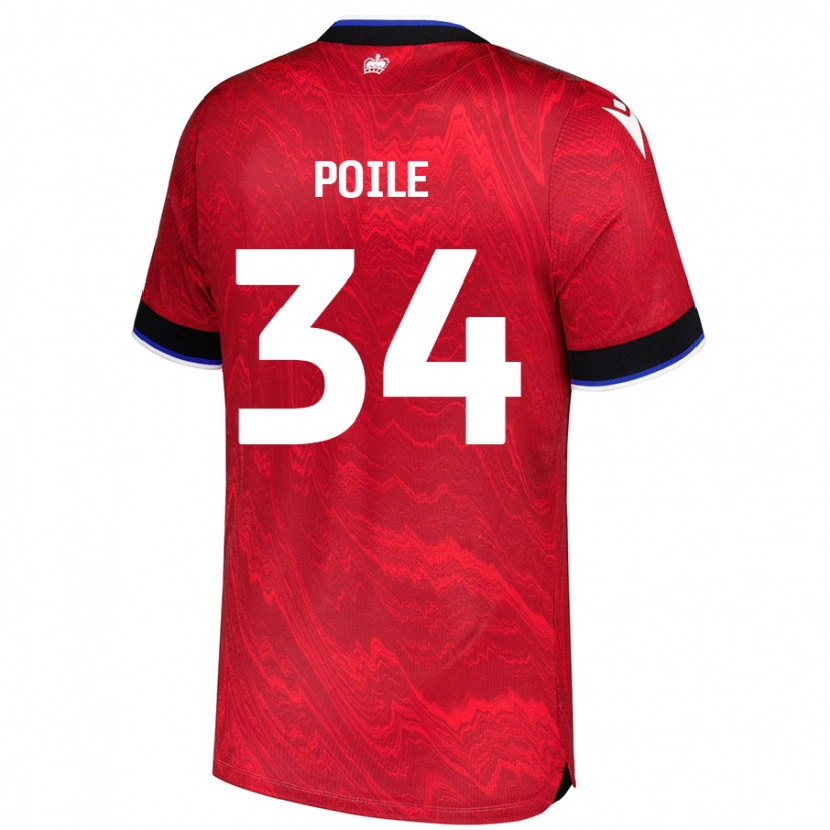 Danxen Bambino Maglia Imogen Poile #34 Rosso Nero Kit Gara Away 2024/25 Maglietta
