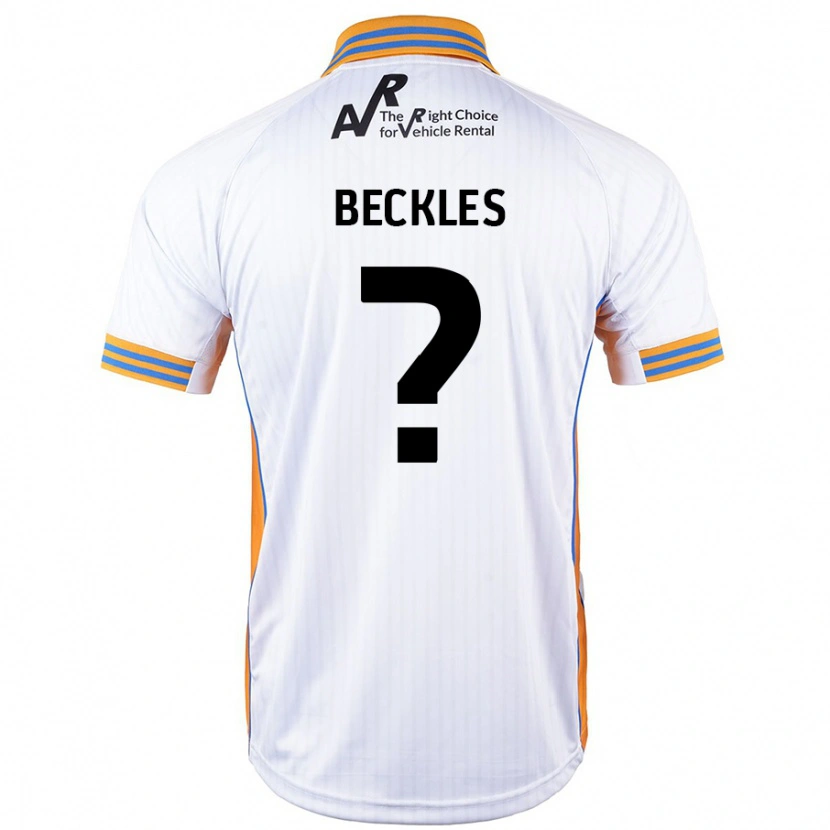 Danxen Bambino Maglia Frankie Beckles #0 Bianco Kit Gara Away 2024/25 Maglietta