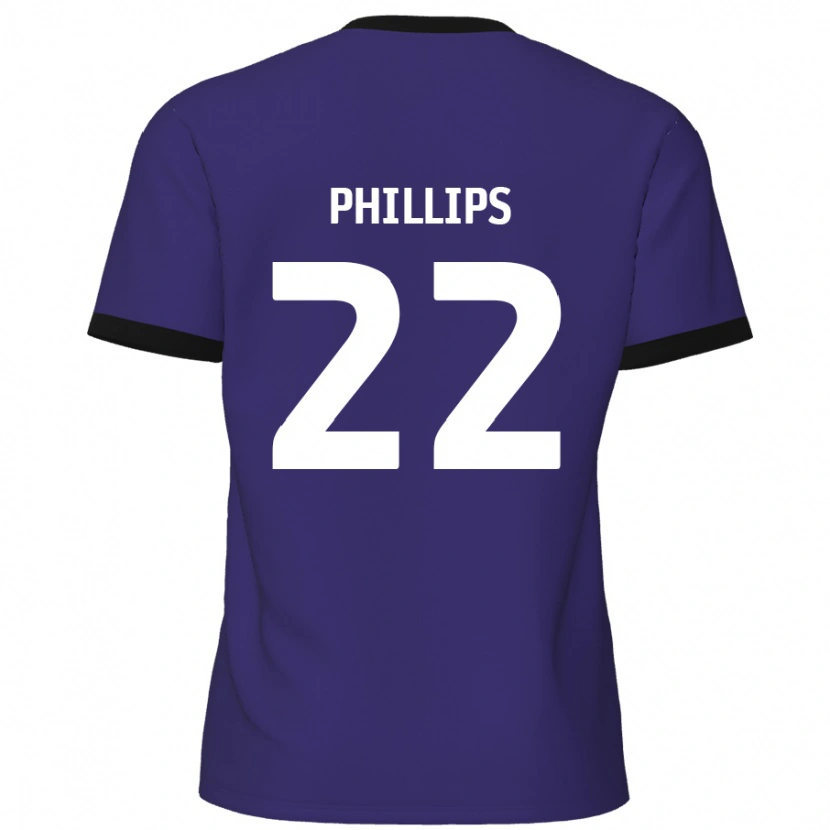 Danxen Bambino Maglia Daniel Phillips #22 Viola Kit Gara Away 2024/25 Maglietta