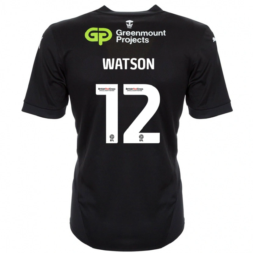 Danxen Bambino Maglia Tom Watson #12 Nero Kit Gara Away 2024/25 Maglietta