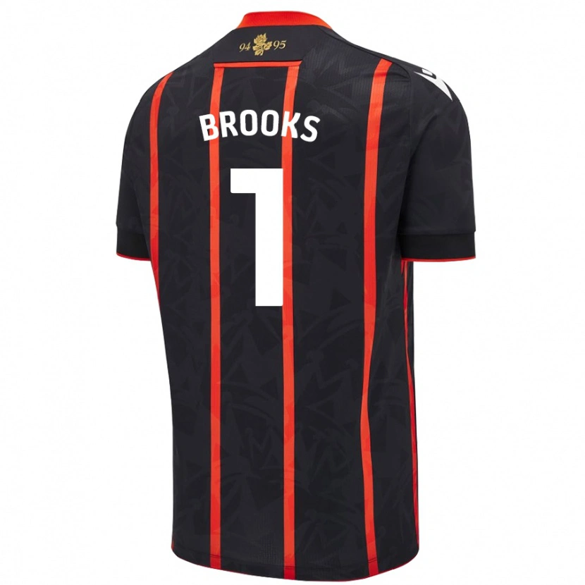 Danxen Bambino Maglia Alexandra Brooks #1 Nero Rosso Kit Gara Away 2024/25 Maglietta