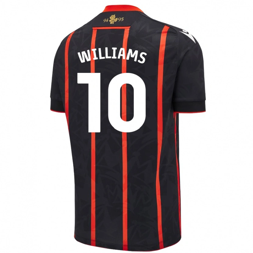 Danxen Bambino Maglia Chloe Williams #10 Nero Rosso Kit Gara Away 2024/25 Maglietta