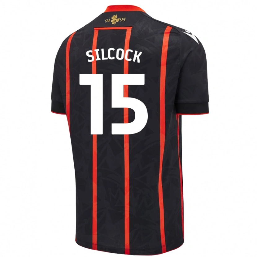 Danxen Bambino Maglia Hannah Silcock #15 Nero Rosso Kit Gara Away 2024/25 Maglietta