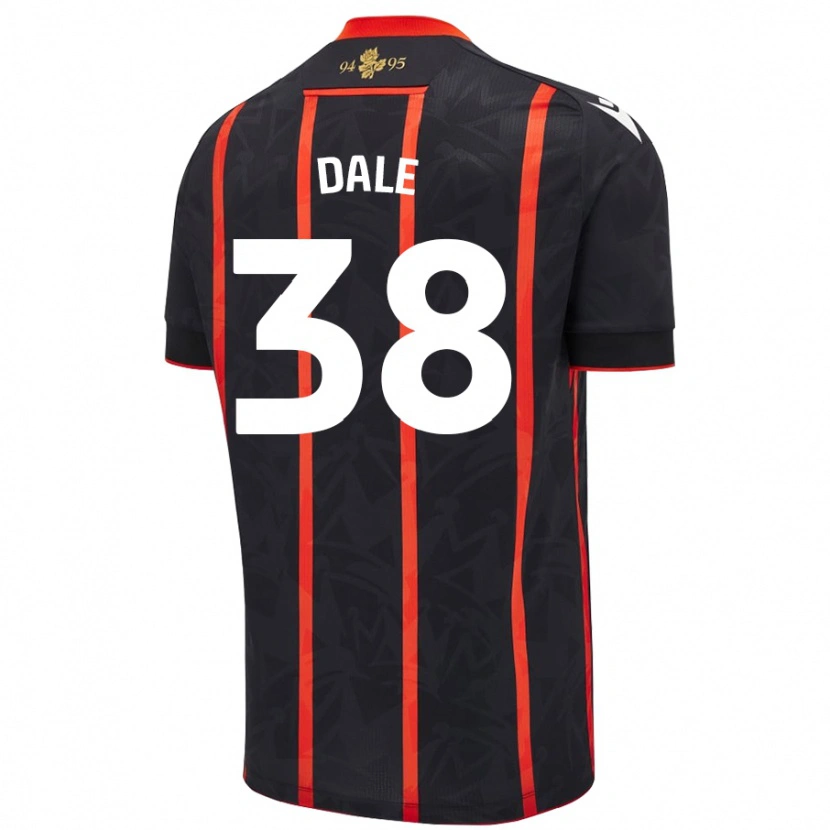 Danxen Bambino Maglia Natasha Dale #38 Nero Rosso Kit Gara Away 2024/25 Maglietta