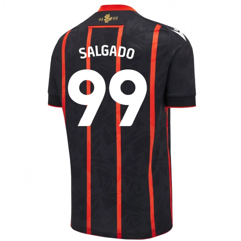 Danxen Bambino Maglia Shanell Salgado #99 Nero Rosso Kit Gara Away 2024/25 Maglietta