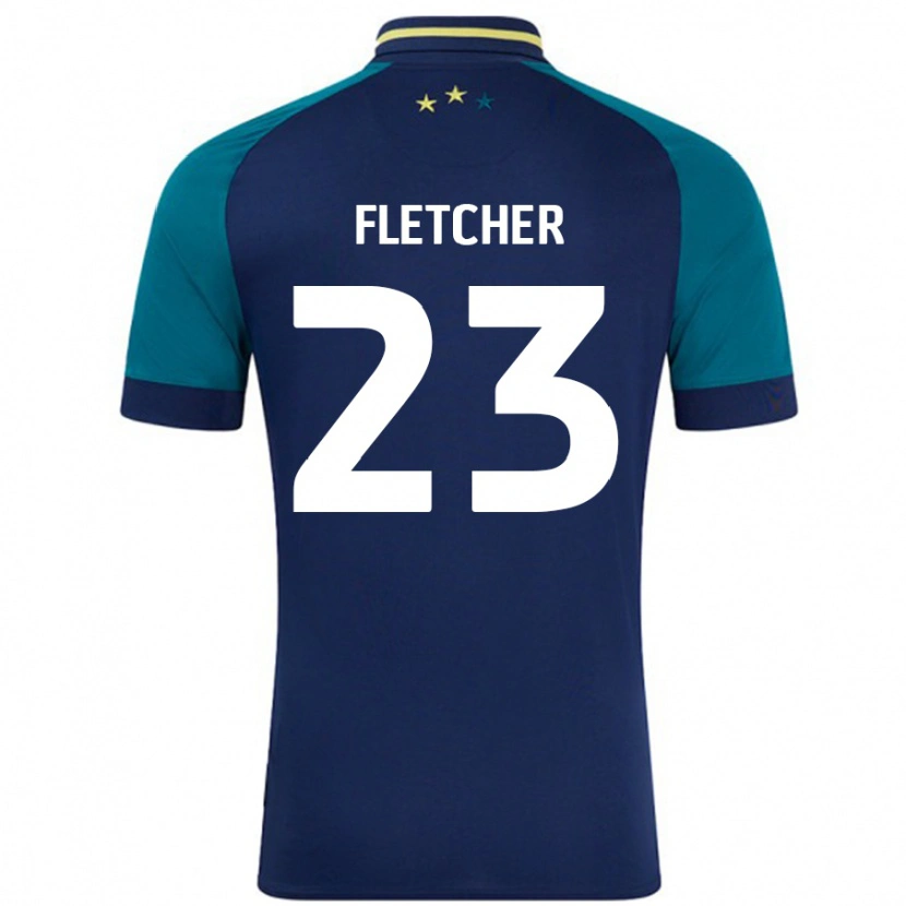 Danxen Bambino Maglia Serena Fletcher #23 Blu Navy Verde Scuro Kit Gara Away 2024/25 Maglietta