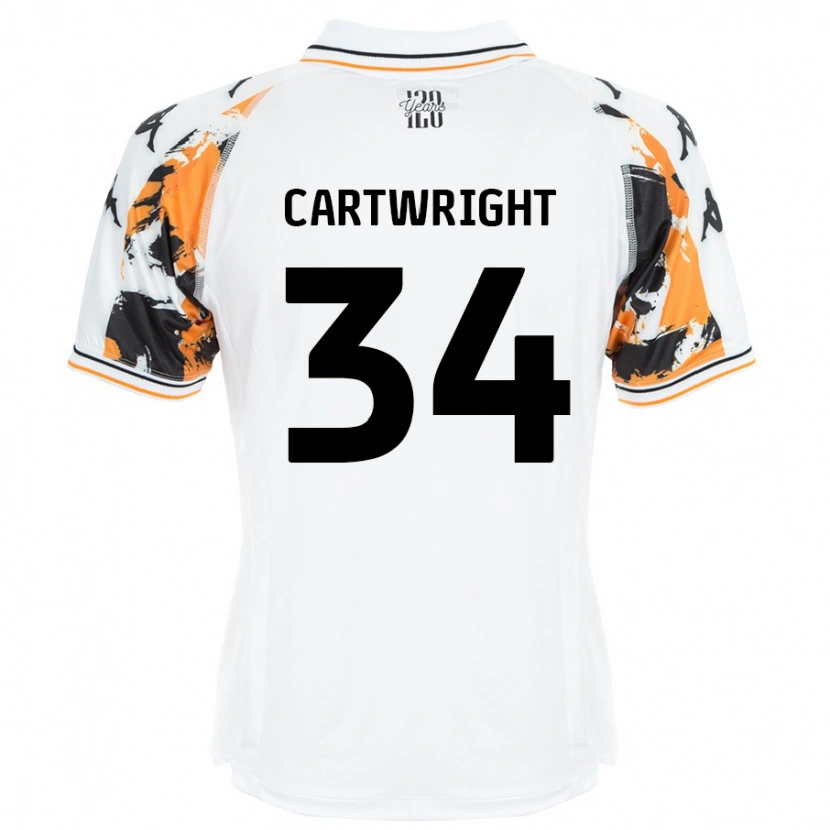 Danxen Bambino Maglia Harvey Cartwright #34 Bianco Kit Gara Away 2024/25 Maglietta