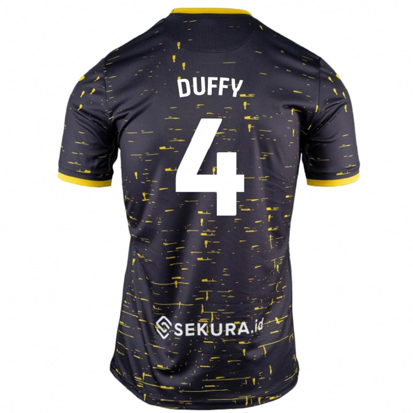 Danxen Bambino Maglia Shane Duffy #4 Nero Giallo Kit Gara Away 2024/25 Maglietta