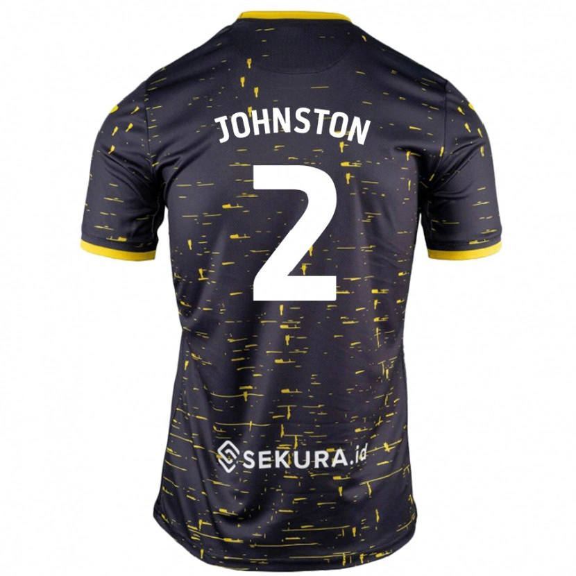 Danxen Bambino Maglia Chardonnay Johnston #2 Nero Giallo Kit Gara Away 2024/25 Maglietta