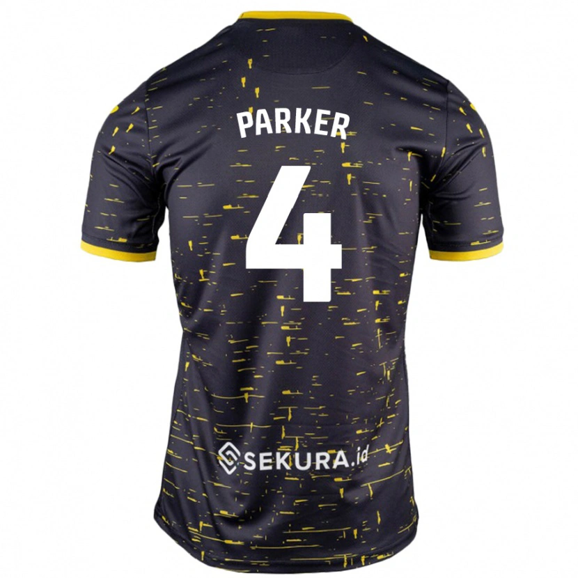 Danxen Bambino Maglia Alice Parker #4 Nero Giallo Kit Gara Away 2024/25 Maglietta