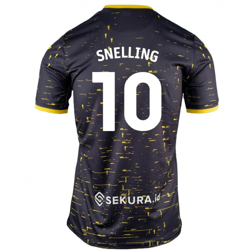 Danxen Bambino Maglia Natasha Snelling #10 Nero Giallo Kit Gara Away 2024/25 Maglietta