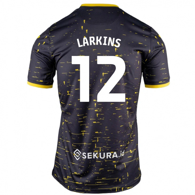 Danxen Bambino Maglia Anna Larkins #12 Nero Giallo Kit Gara Away 2024/25 Maglietta