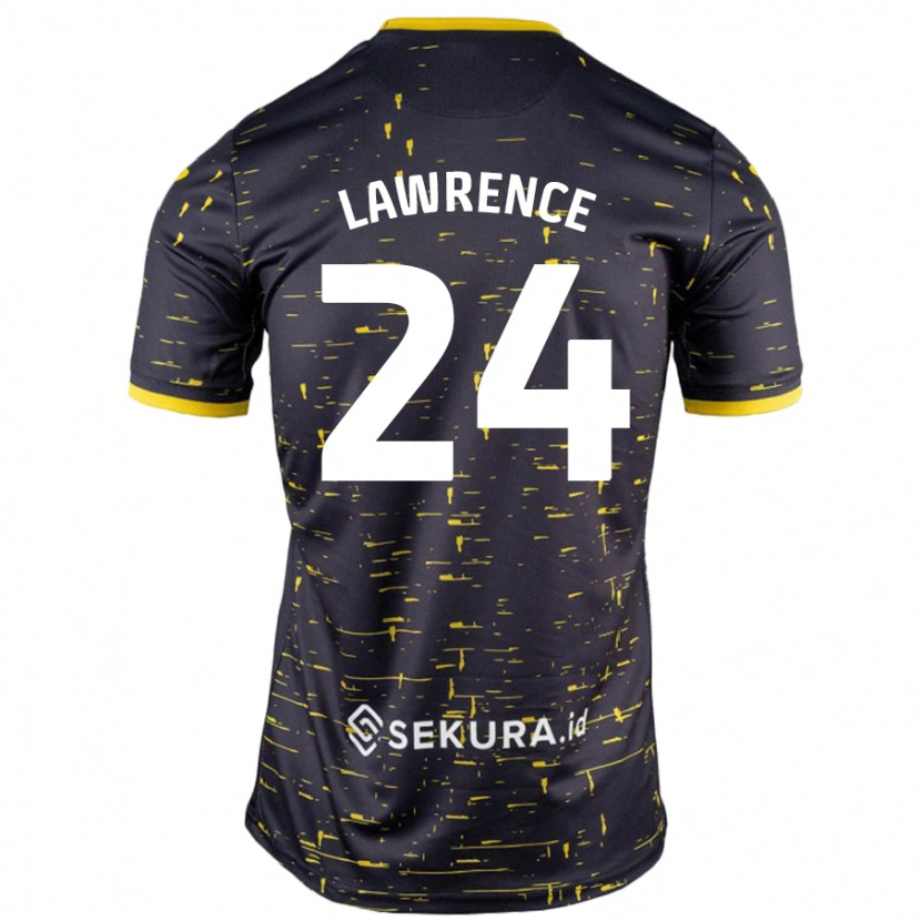 Danxen Bambino Maglia Rachel Lawrence #24 Nero Giallo Kit Gara Away 2024/25 Maglietta
