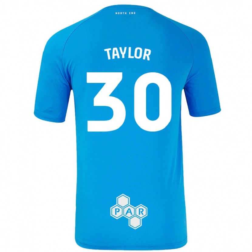 Danxen Bambino Maglia Kian Taylor #30 Azzurro Kit Gara Away 2024/25 Maglietta