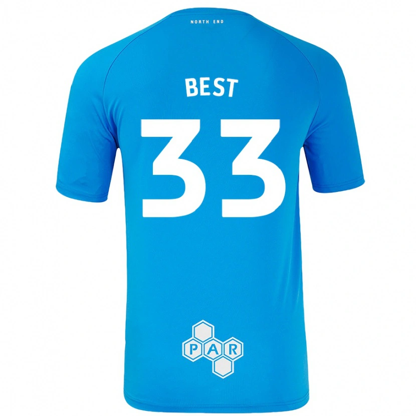 Danxen Bambino Maglia Kian Best #33 Azzurro Kit Gara Away 2024/25 Maglietta