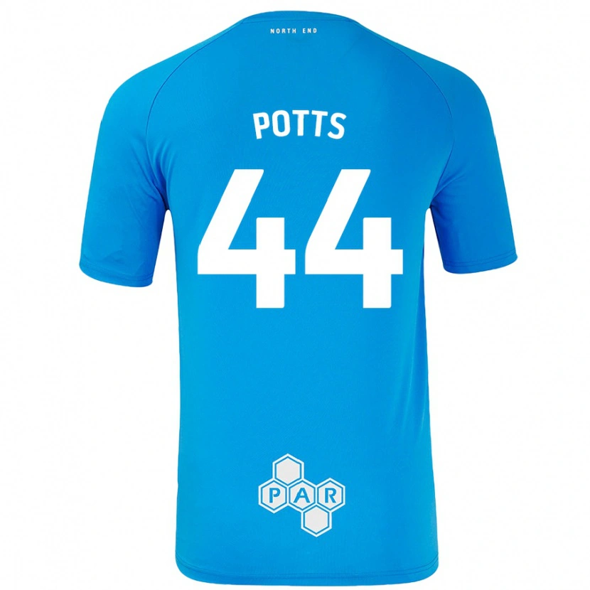 Danxen Bambino Maglia Brad Potts #44 Azzurro Kit Gara Away 2024/25 Maglietta
