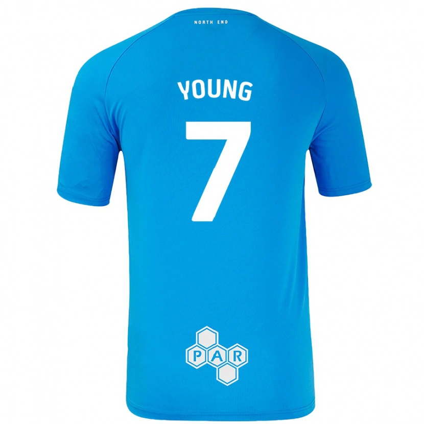 Danxen Bambino Maglia Danielle Young #7 Azzurro Kit Gara Away 2024/25 Maglietta