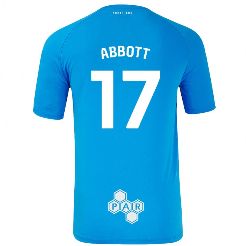 Danxen Bambino Maglia Becky Abbott #17 Azzurro Kit Gara Away 2024/25 Maglietta