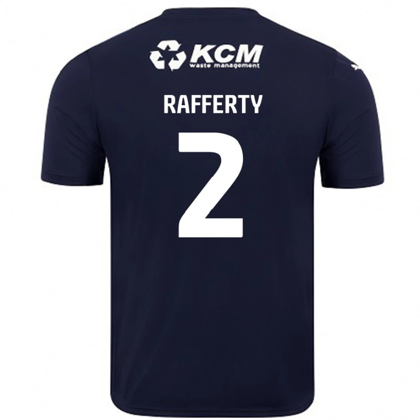 Danxen Bambino Maglia Joe Rafferty #2 Blu Navy Kit Gara Away 2024/25 Maglietta