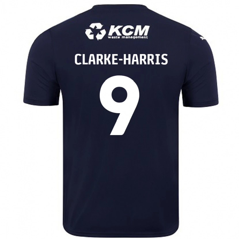 Danxen Bambino Maglia Jonson Clarke-Harris #9 Blu Navy Kit Gara Away 2024/25 Maglietta