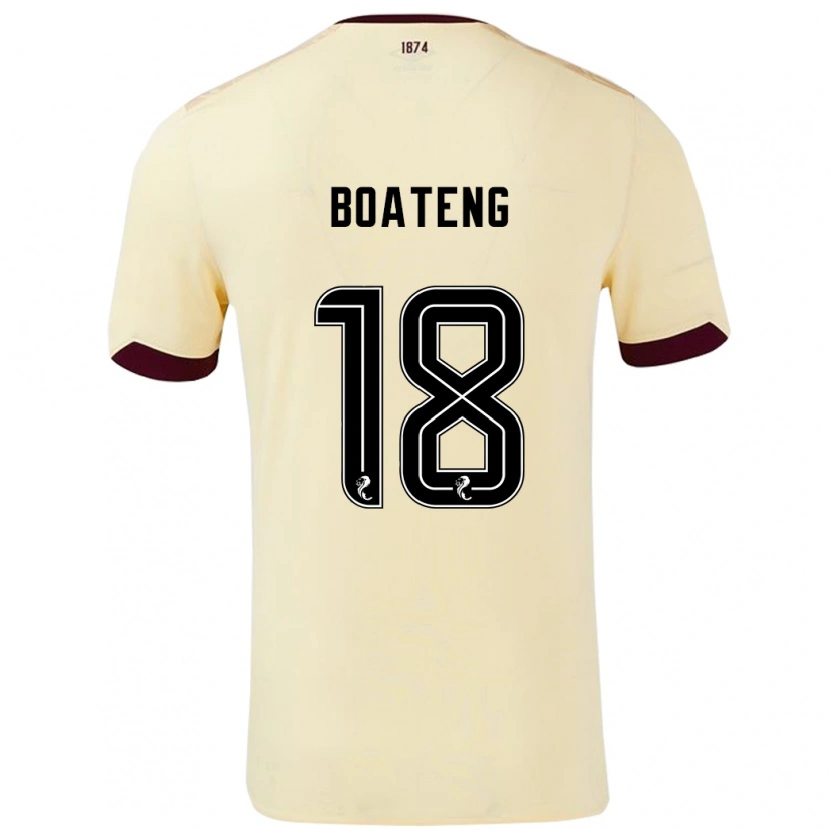 Danxen Bambino Maglia Malachi Boateng #18 Crema Borgogna Kit Gara Away 2024/25 Maglietta