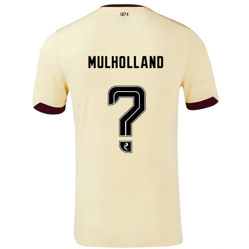 Danxen Bambino Maglia James Mulholland #0 Crema Borgogna Kit Gara Away 2024/25 Maglietta