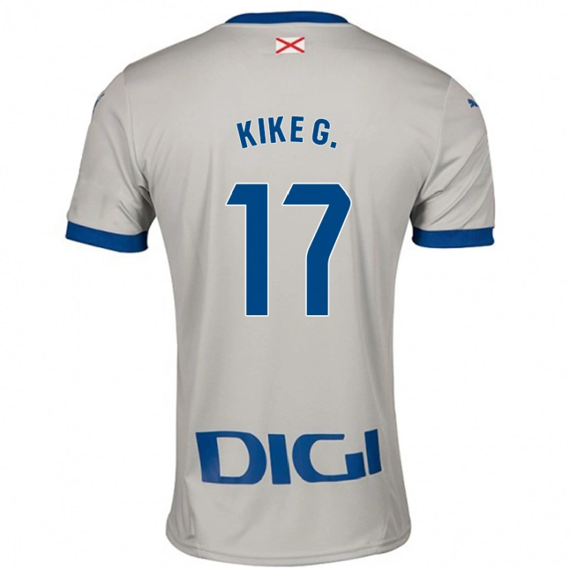Danxen Bambino Maglia Kike García #17 Grigio Chiaro Kit Gara Away 2024/25 Maglietta