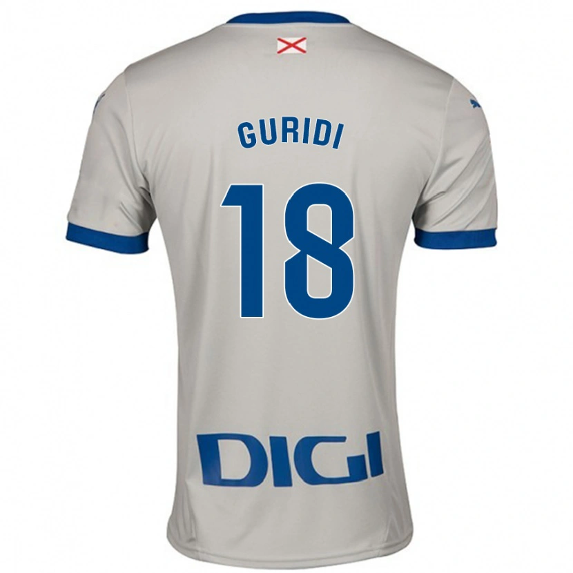 Danxen Bambino Maglia Jon Guridi #18 Grigio Chiaro Kit Gara Away 2024/25 Maglietta