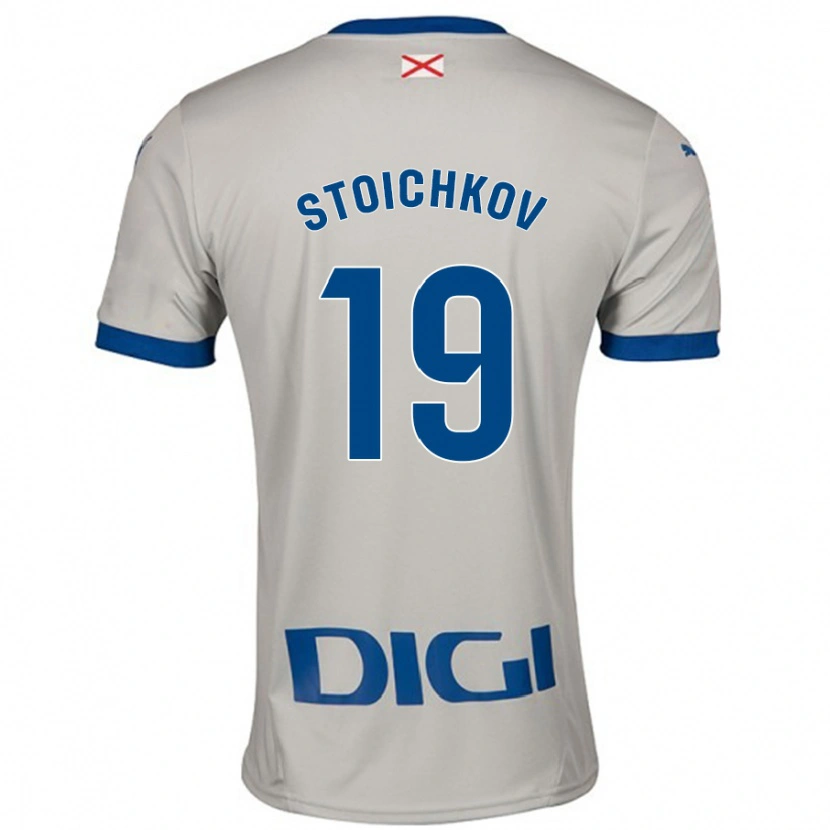 Danxen Bambino Maglia Stoichkov #19 Grigio Chiaro Kit Gara Away 2024/25 Maglietta