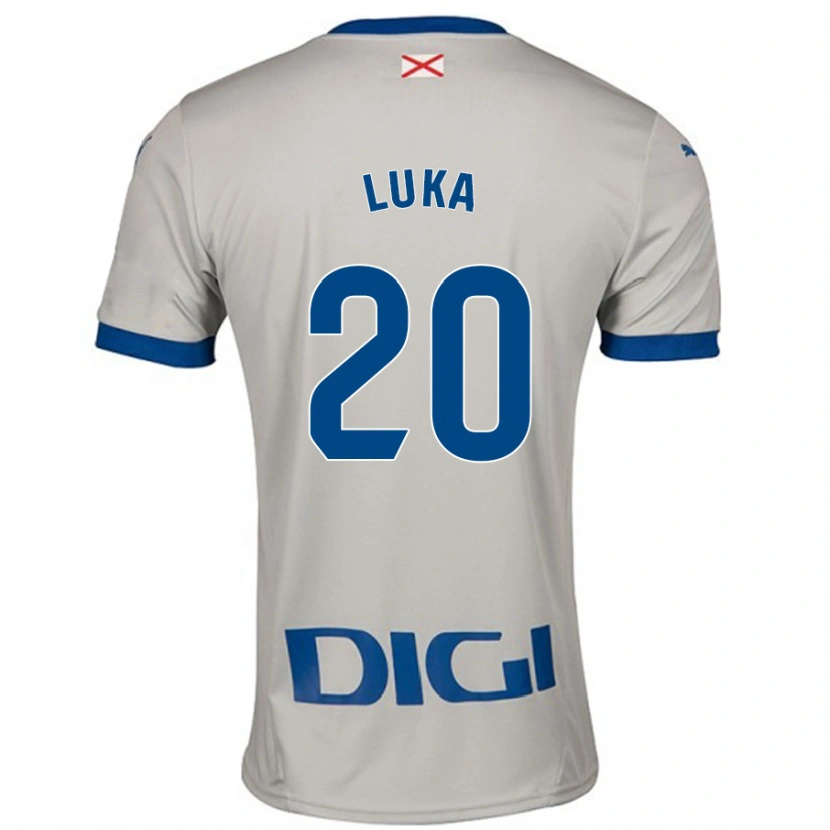 Danxen Bambino Maglia Luka Romero #20 Grigio Chiaro Kit Gara Away 2024/25 Maglietta