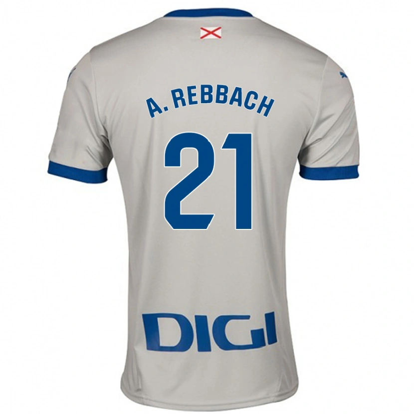 Danxen Bambino Maglia Abde Rebbach #21 Grigio Chiaro Kit Gara Away 2024/25 Maglietta